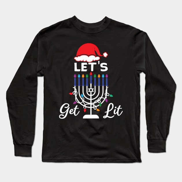 Hanukkah candles funny christmas Long Sleeve T-Shirt by teestaan